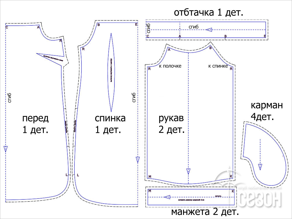 Выкройка рубашки с открытыми плечами Выкройка рубашки с открытыми плечами